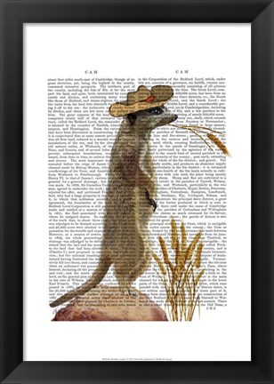 Framed Meerkat Cowboy Print