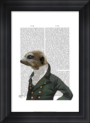 Framed Dandy Meerkat Portrait Print