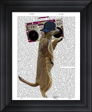 Framed Meerkat with Boom Box Ghetto Blaster Print