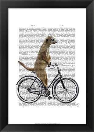 Framed Meerkat on Bicycle Print