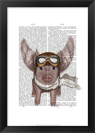 Framed Aviator Piggy I Print