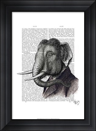 Framed Elephant Portrait Print