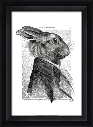 Framed Rabbit Portrait Profile Print
