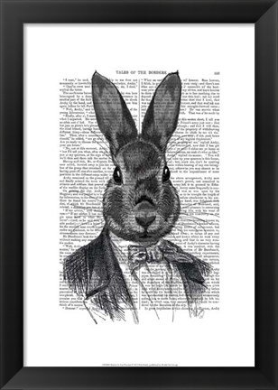 Framed Rabbit In Suit Portrait Print