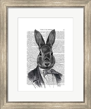 Framed Rabbit In Suit Portrait Print