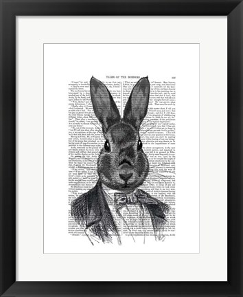 Framed Rabbit In Suit Portrait Print