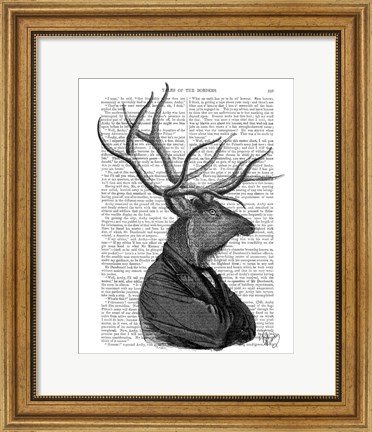 Framed Deer Portrait 1 Print