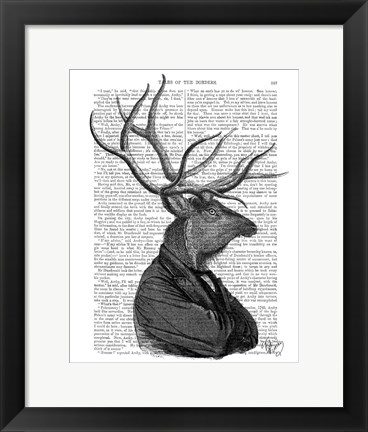 Framed Deer Portrait 1 Print