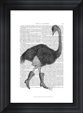 Framed Ostrich In Boots Print