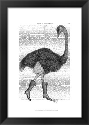 Framed Ostrich In Boots Print