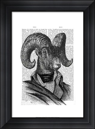 Framed Mountain Goat Portrait Print