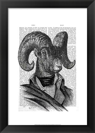 Framed Mountain Goat Portrait Print