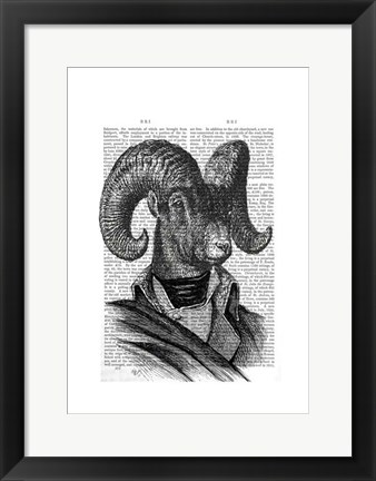 Framed Mountain Goat Portrait Print