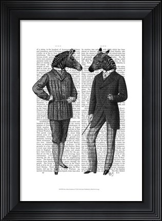 Framed Two Zebra Gentlemen Print