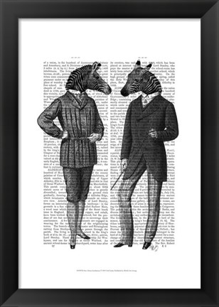 Framed Two Zebra Gentlemen Print