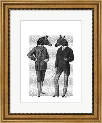 Framed Two Zebra Gentlemen Print