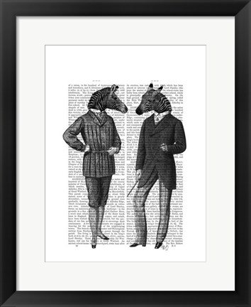 Framed Two Zebra Gentlemen Print