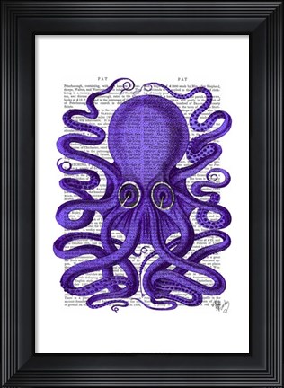 Framed Purple Octopus Print