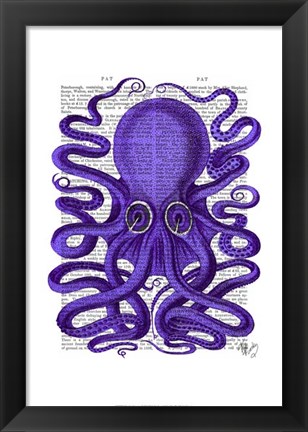 Framed Purple Octopus Print