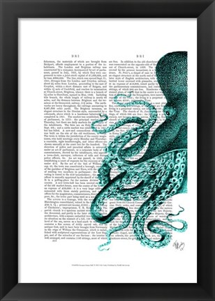 Framed Octopus Green Half Print