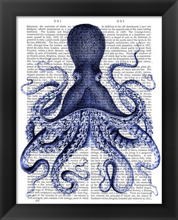 Framed Blue Octopus 3 Print