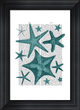 Framed Green Starfish Collection Print