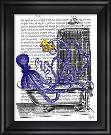 Framed Octopus in Bath Print