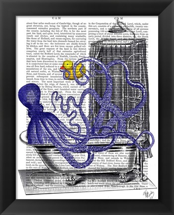 Framed Octopus in Bath Print