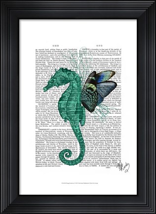 Framed Winged Seahorse Print