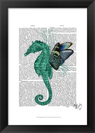 Framed Winged Seahorse Print