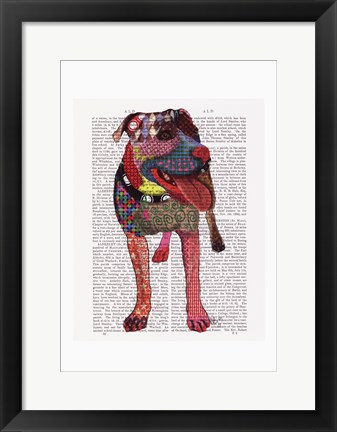 Framed Staffordshire Bull Terrier - Patchwork Print