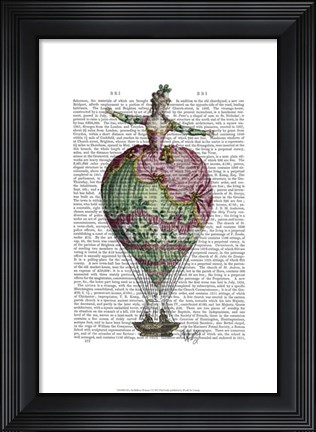 Framed Hot Air Balloon Woman 2 Print