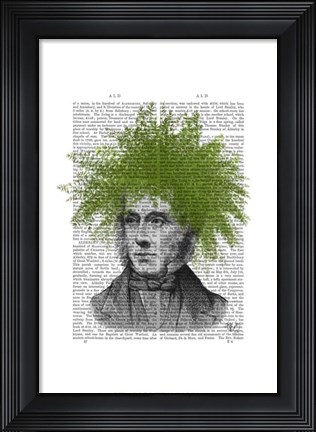 Framed Asparagus Fern Head Plant Head Print