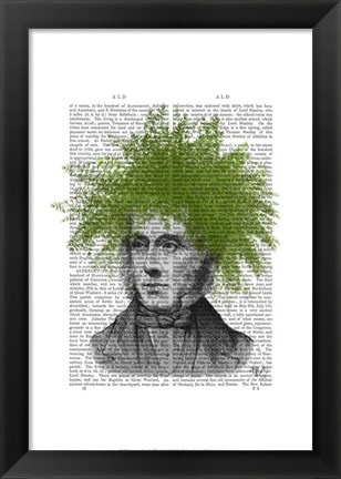 Framed Asparagus Fern Head Plant Head Print