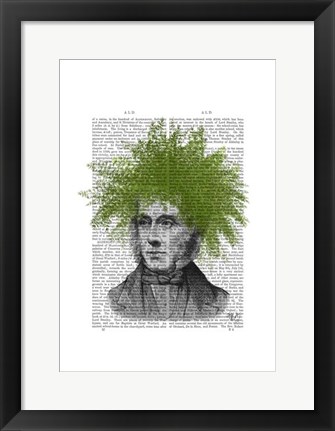 Framed Asparagus Fern Head Plant Head Print