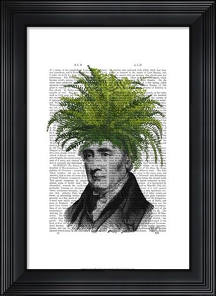 Framed Fern Head Plant Head Print