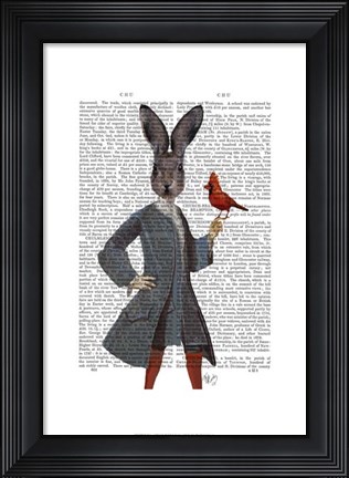 Framed Rabbit and Bird Print