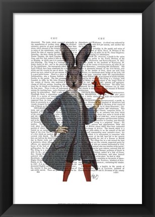 Framed Rabbit and Bird Print