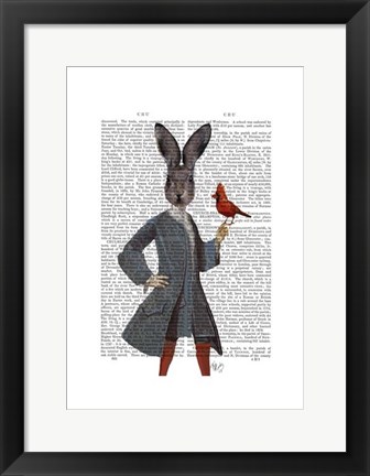 Framed Rabbit and Bird Print