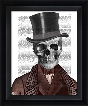 Framed Skeleton Gentleman and Top hat Print