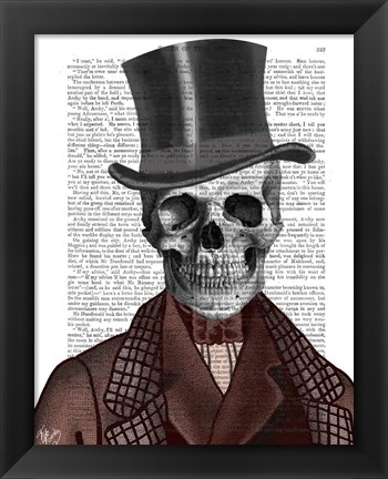 Framed Skeleton Gentleman and Top hat Print