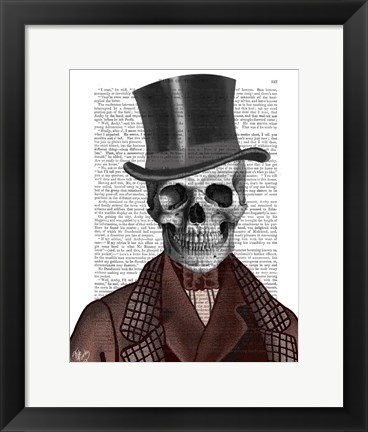 Framed Skeleton Gentleman and Top hat Print