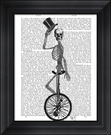 Framed Skeleton on Unicycle Print