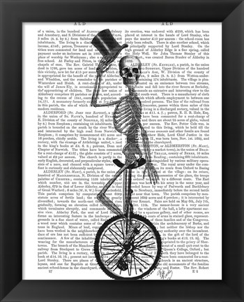 Framed Skeleton on Unicycle Print