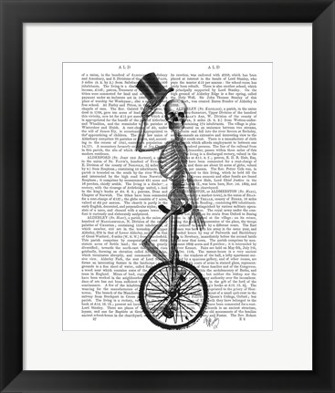 Framed Skeleton on Unicycle Print