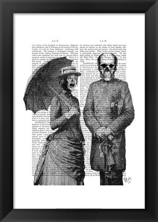 Framed Screaming Woman and Skull Print