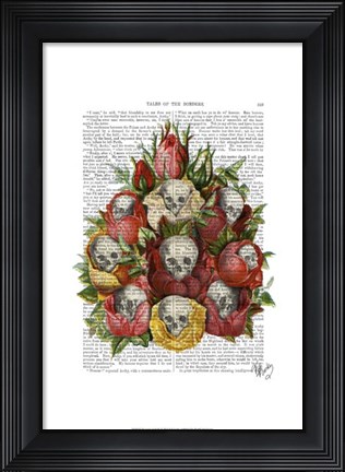 Framed Bouquet of Skulls Print