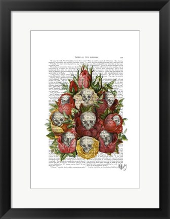Framed Bouquet of Skulls Print