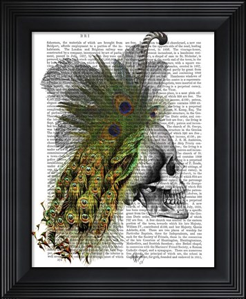 Framed Skull With Feather Headress Print