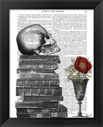 Framed Skull And Books Print